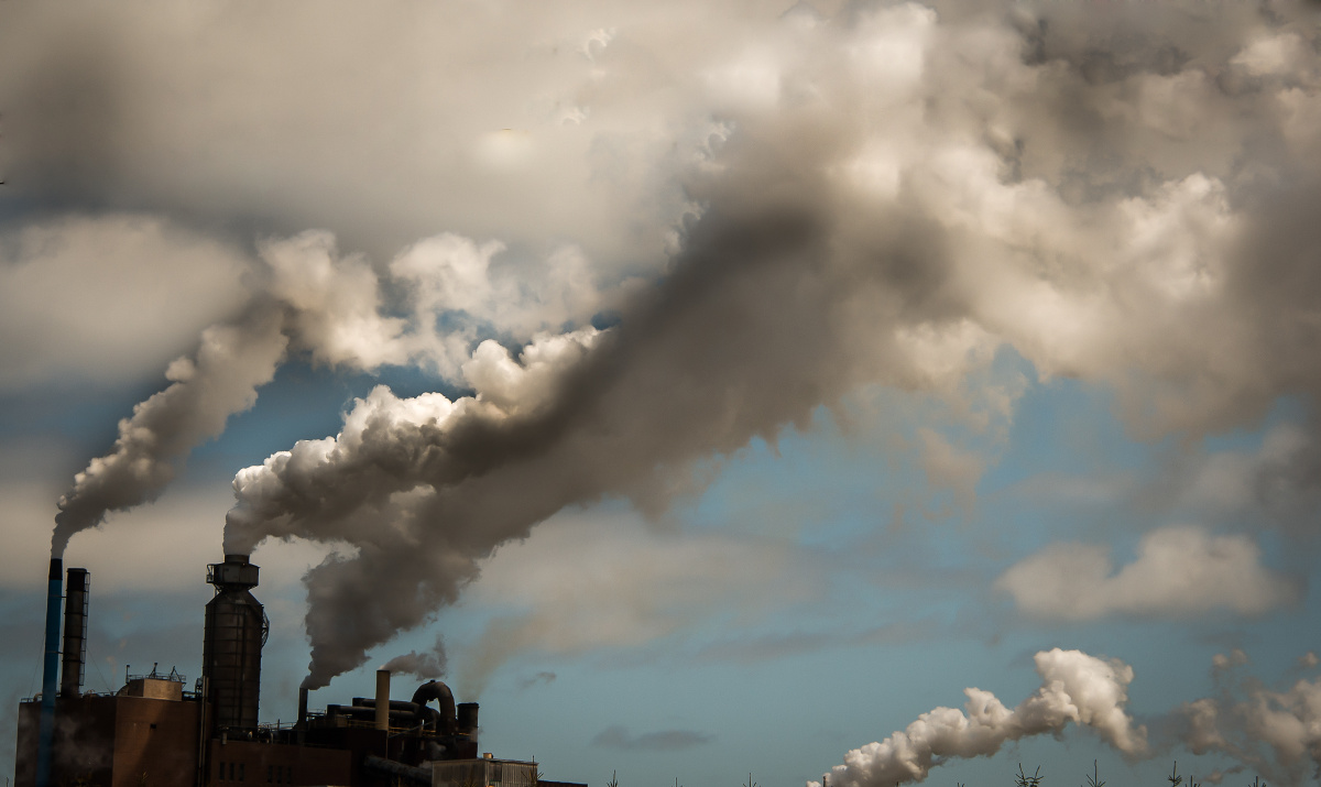 Industrial emissions from smoke stacks